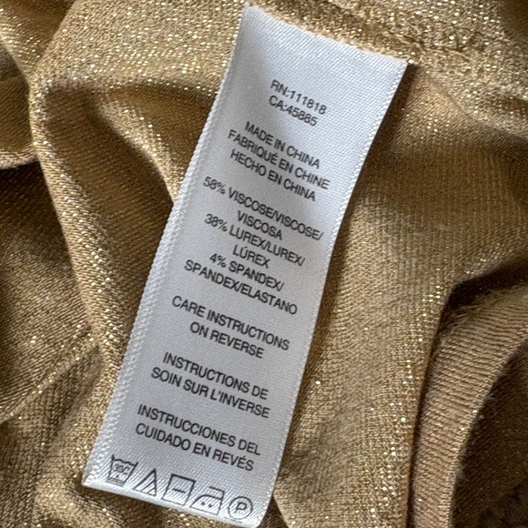 MICHAEL Michael Kors turtleneck long sleeve metallic gold XL - Picture 11 of 12